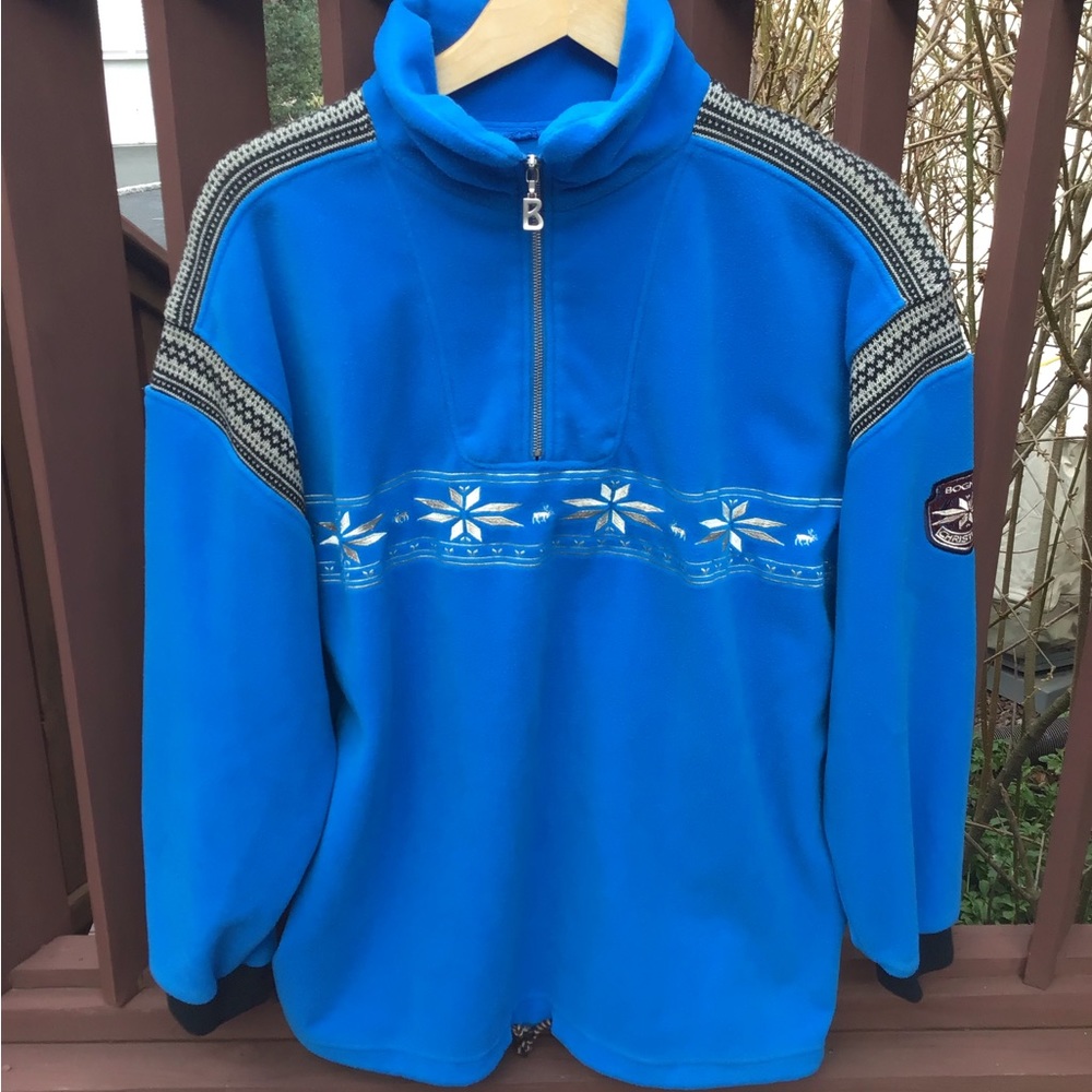 Vintage Bogner Fleece Quarter Zip Christiania  Pullover Made in USA Sweater